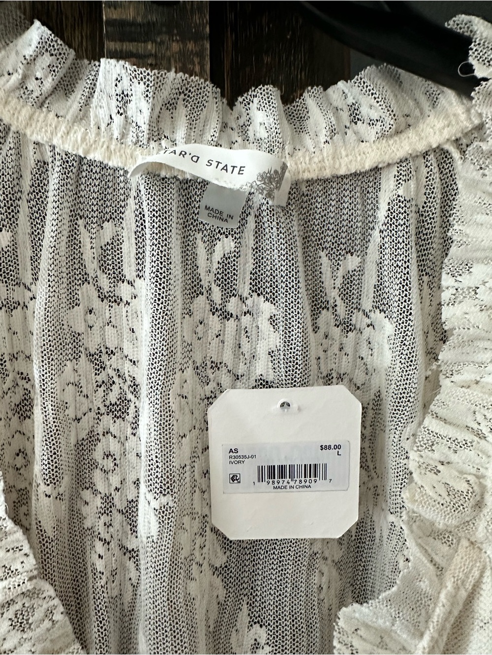 Altar’s State Sheer Ivory Lace Longline Tie Front Duster Kimono NWT - Picture 6 of 9